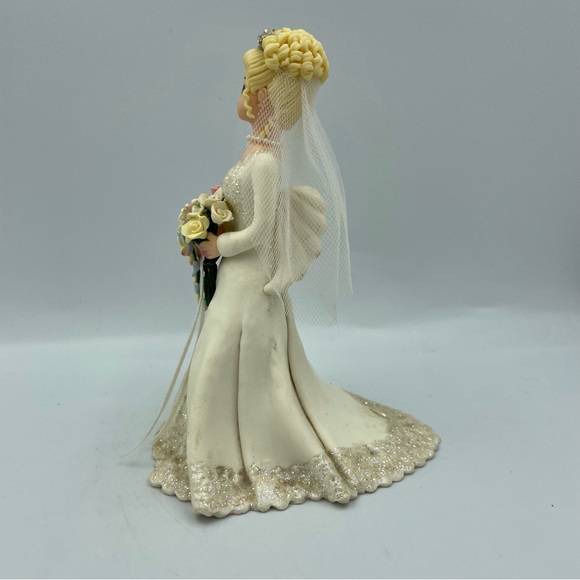 Carol Graziano Avon Kneeded Angels bride figure cake topper blonde wedding - Picture 5 of 7